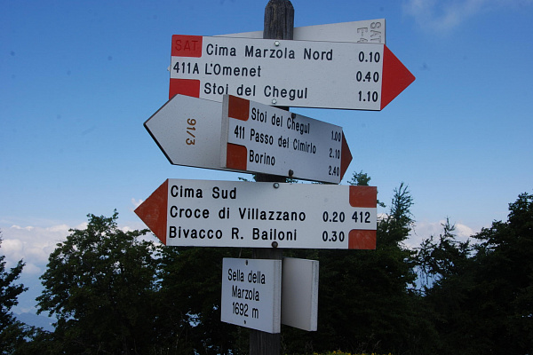 La Marzola – Aussichtsplattform über dem Caldonazzosee